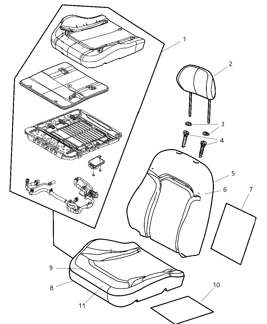 Mopar ZN991L2AA Cover Front Seat Back