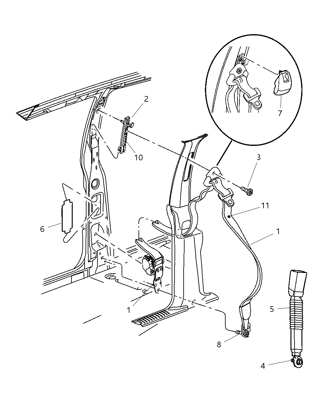 Mopar 5HD92XDBAH Adjuster Seat Belt Turning Loop Slider, Cover #2