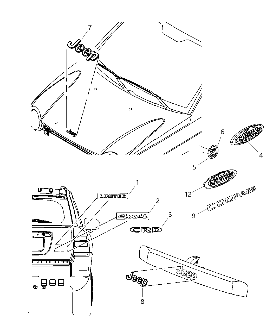Mopar 68080456AA Nameplate Front Door Liberty