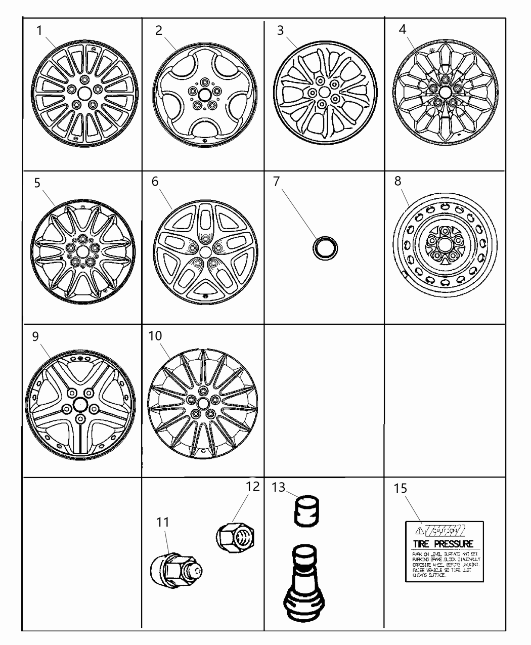 Mopar 4782849AB Label Tire Pressure