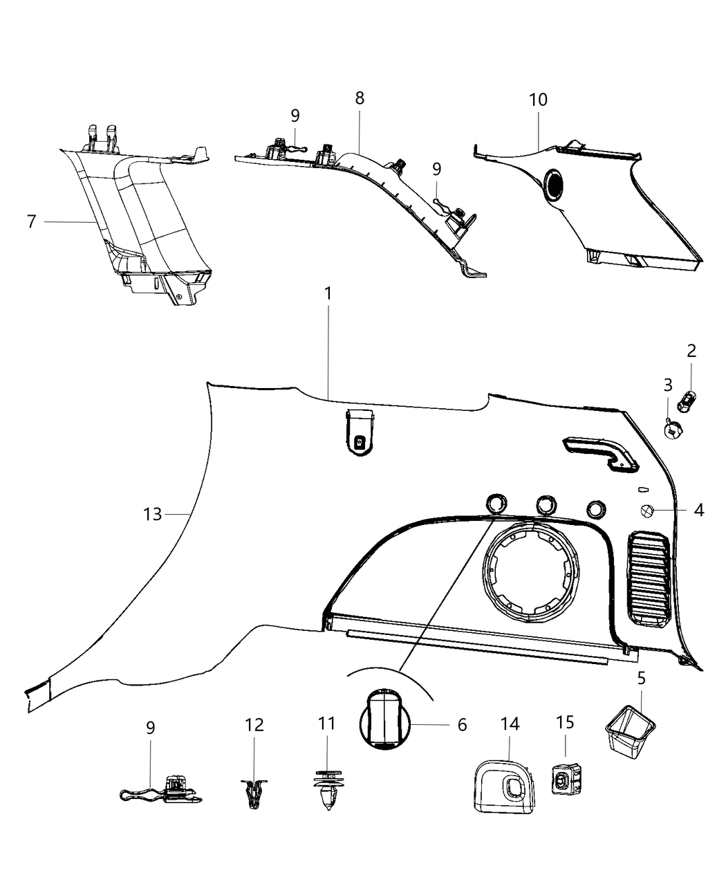 Mopar 1TK09DX9AA Bezel Liftgate Switch