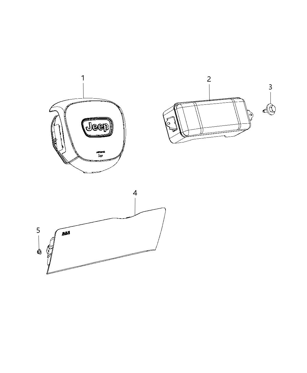 Mopar 5XU983X9AB Air Bag Driver, Driver Side