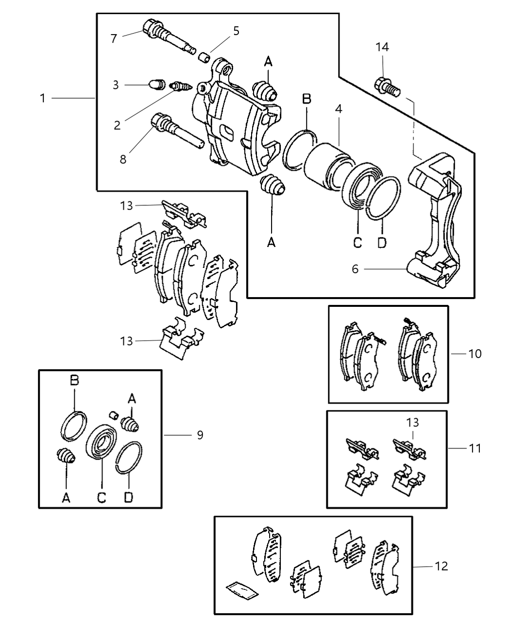 Mopar BHK14113 Pad Kit Front Disc Brake