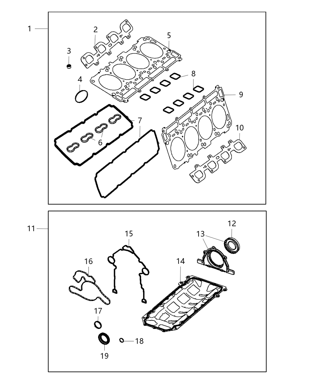 Mopar 68223203AA Gasket Kit Engine Lower