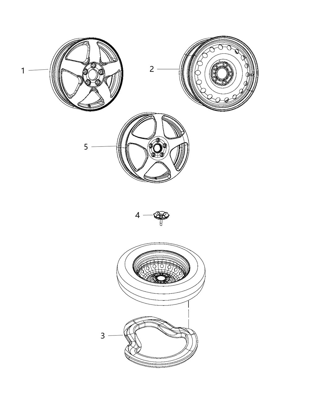 Mopar 4726604AA Spacer Compact Spare