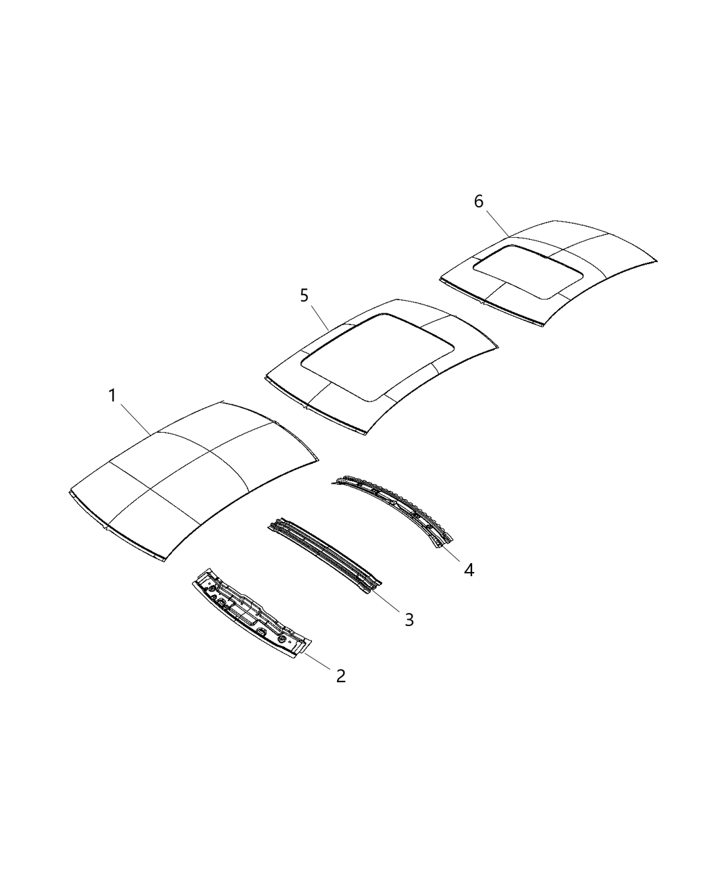 Mopar 68104591AE Header Roof Front