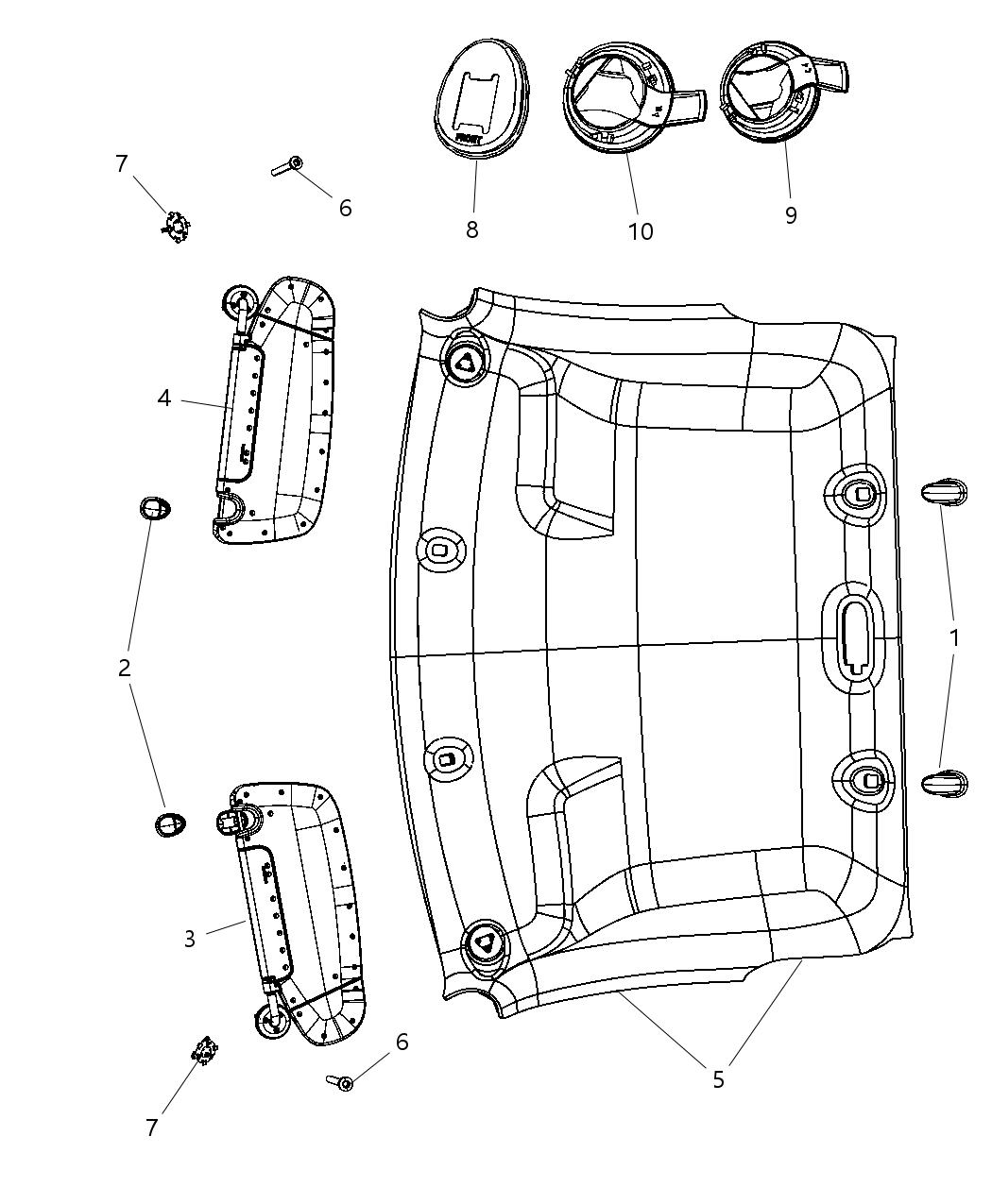 Mopar 1AY22BD1AA Fastener Headliner Headliner To Rear Header Fastener