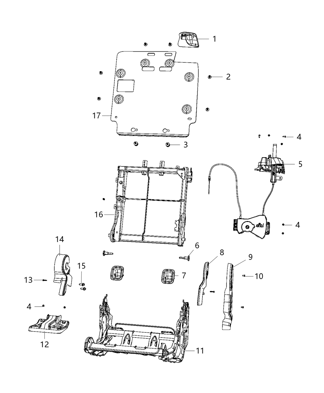 Mopar 6LG26TX7AA Shield Seat Recliner