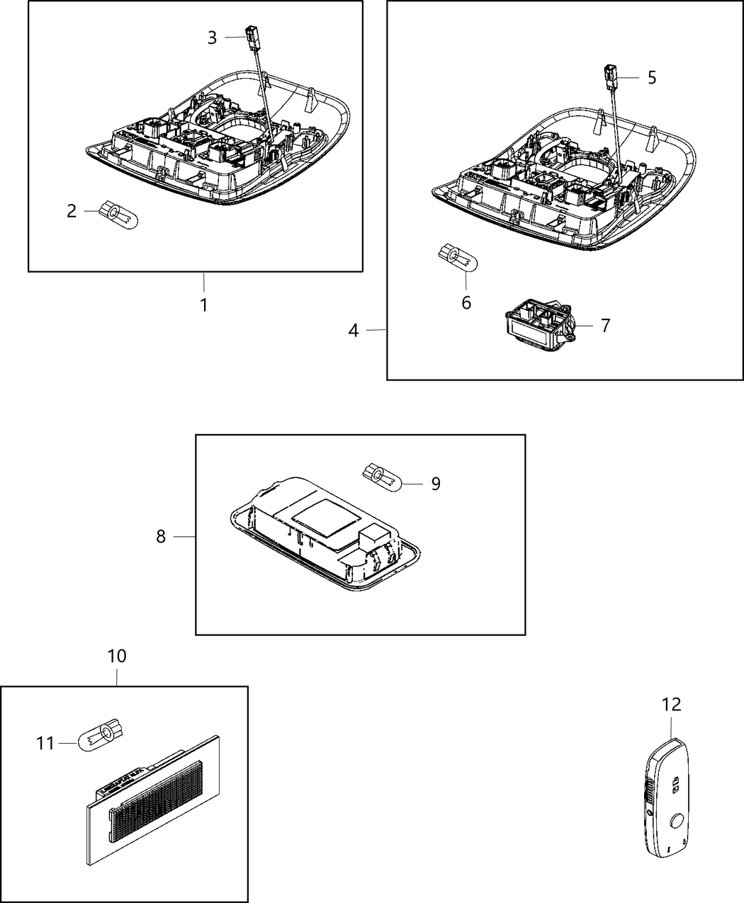 Mopar 6FD45MS7AA Console Overhead, See 008-1100-1115