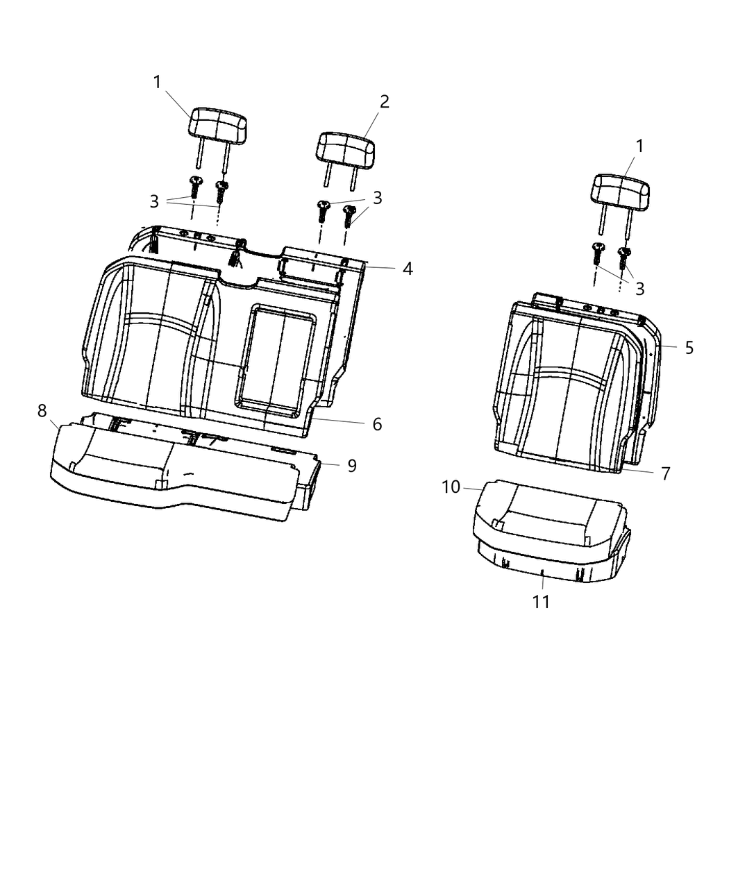 Mopar 6QT03XDBAA Cover Rear Seat Back Left