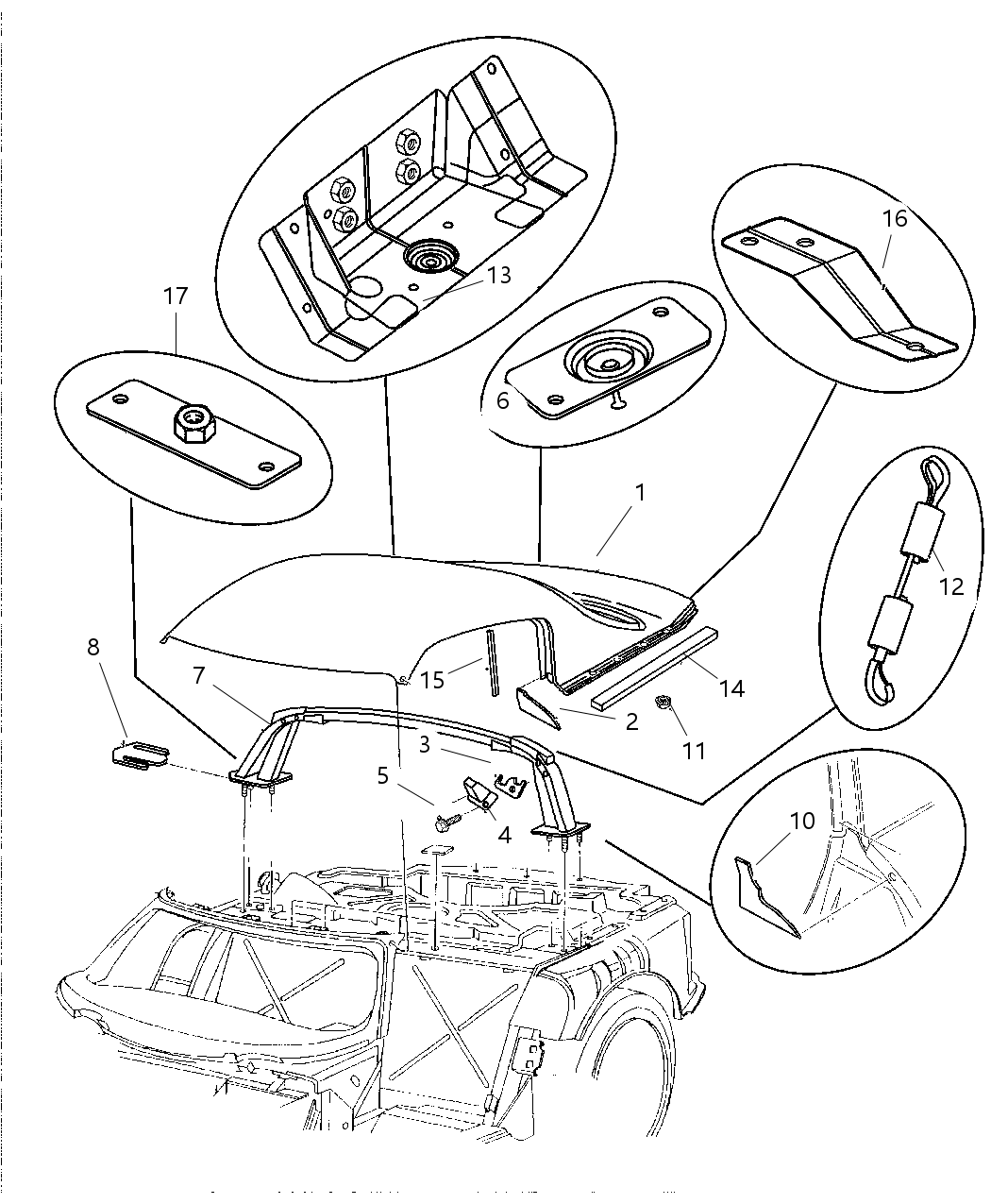 Mopar 4848128 Washer, Sport Bar Attachment