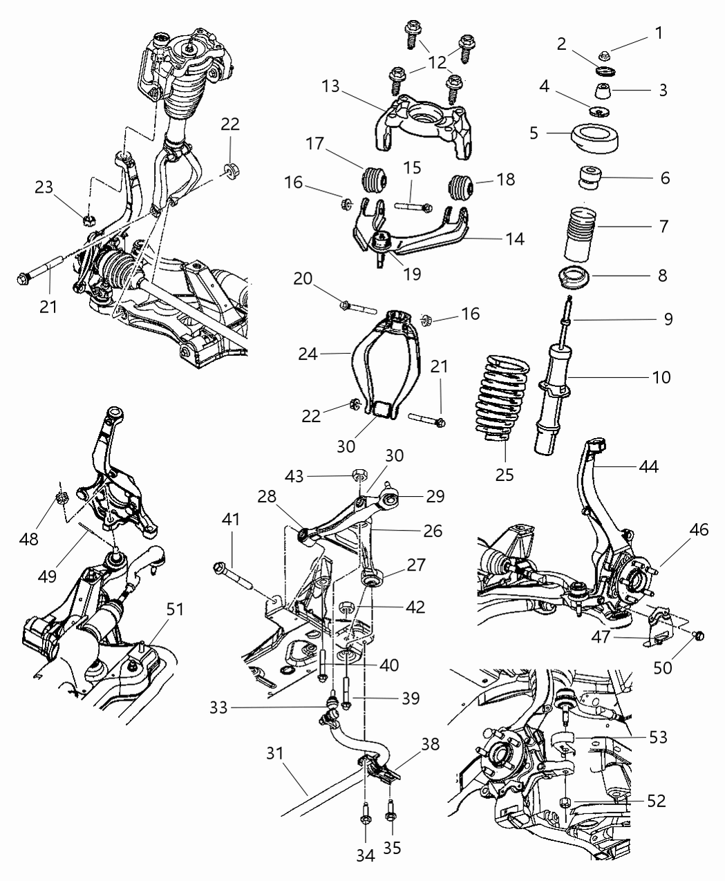 Mopar 4879341AB Bar Front Sway Bar Only