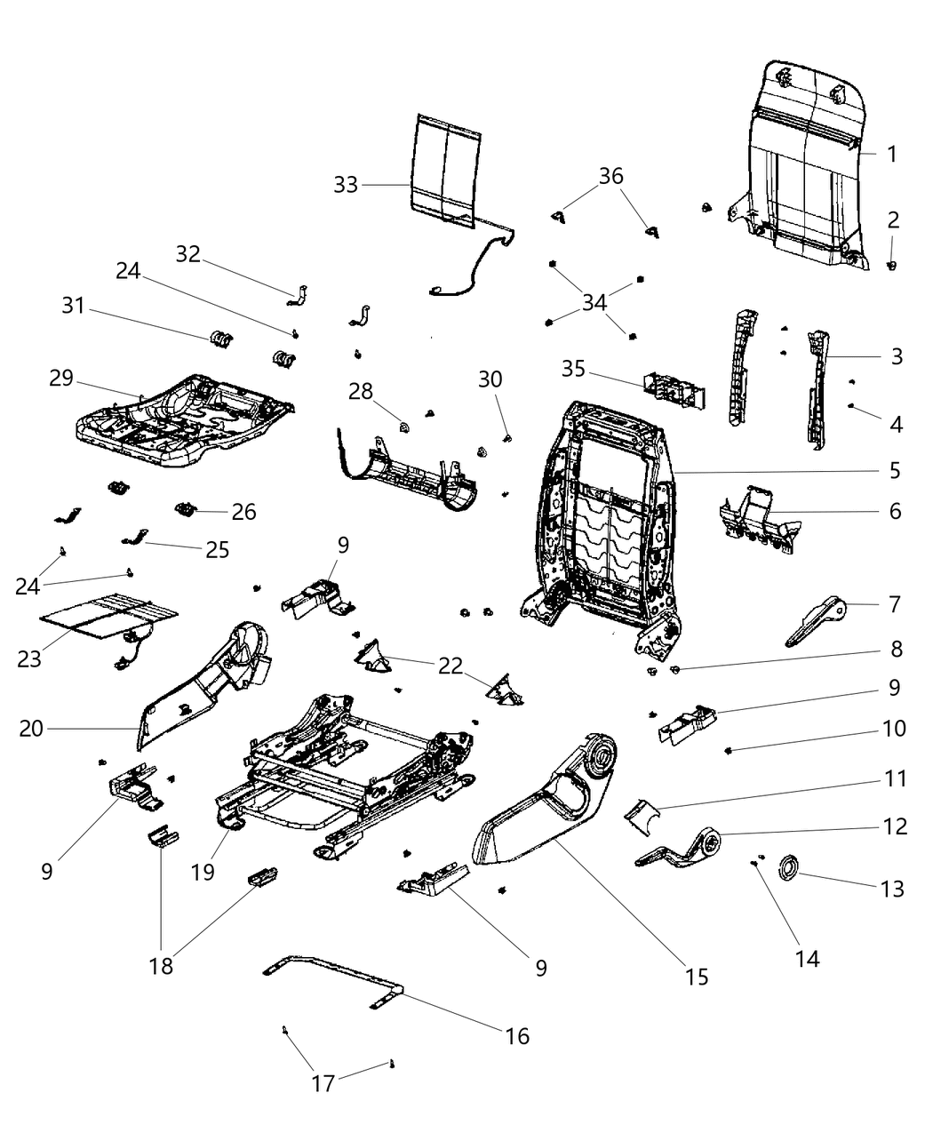 Mopar 1RX34BD3AA Shield Driver Inboard, Driver Side