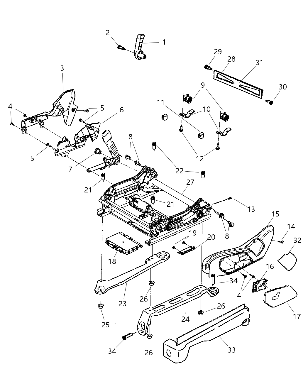 Mopar 5179554AA Seat Bracket Screw