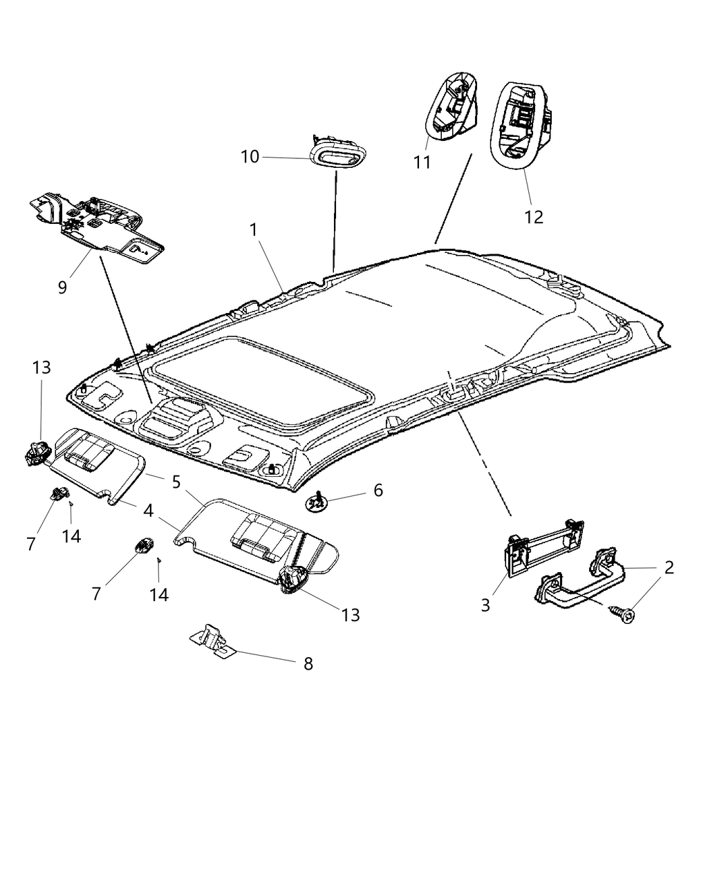 Mopar 55315180AC Retainer Overhead Console Includes 1 Clip And 1 Screw