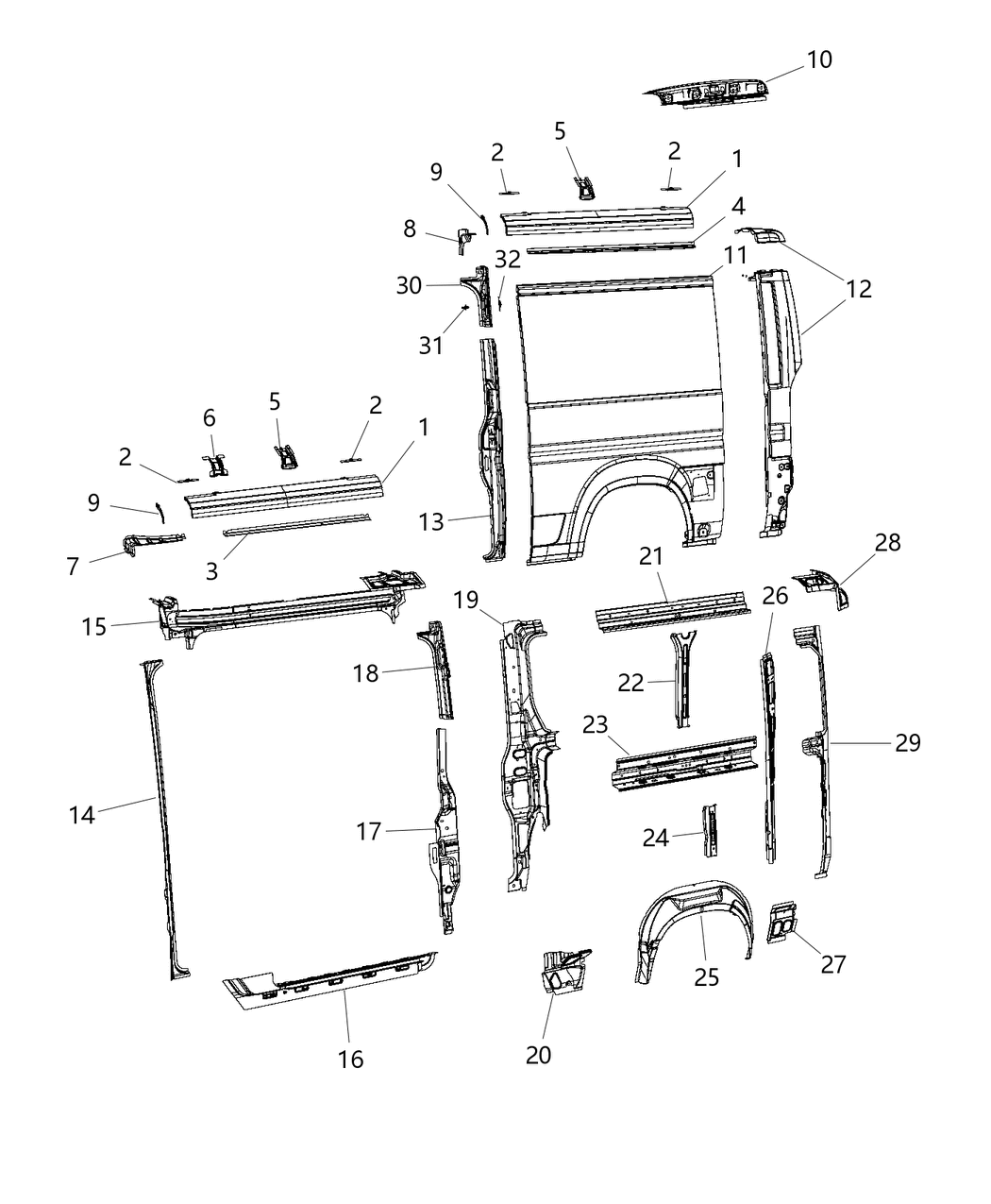 Mopar 68167257AA Reinforcement C - Pillar