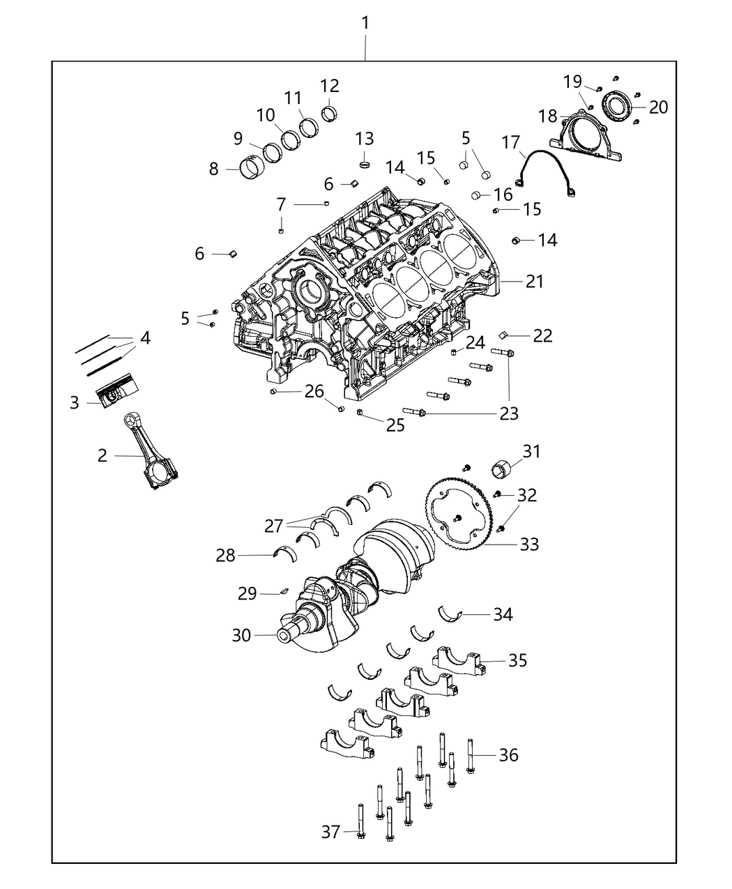 Mopar RL223457AA Engine Short Block