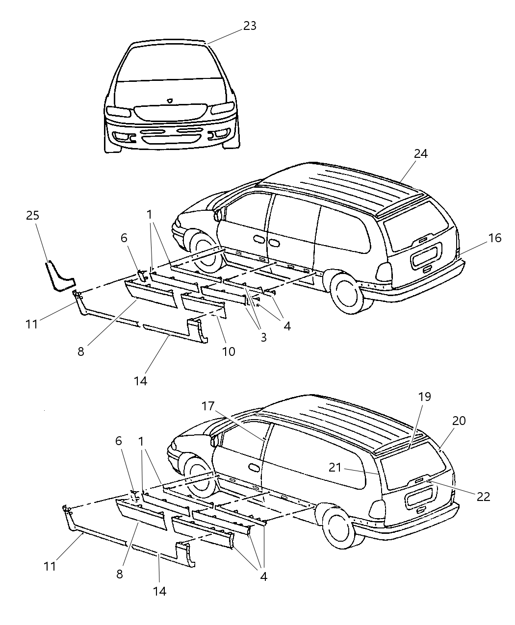 Mopar PV14XQW Molding Quarter Panel