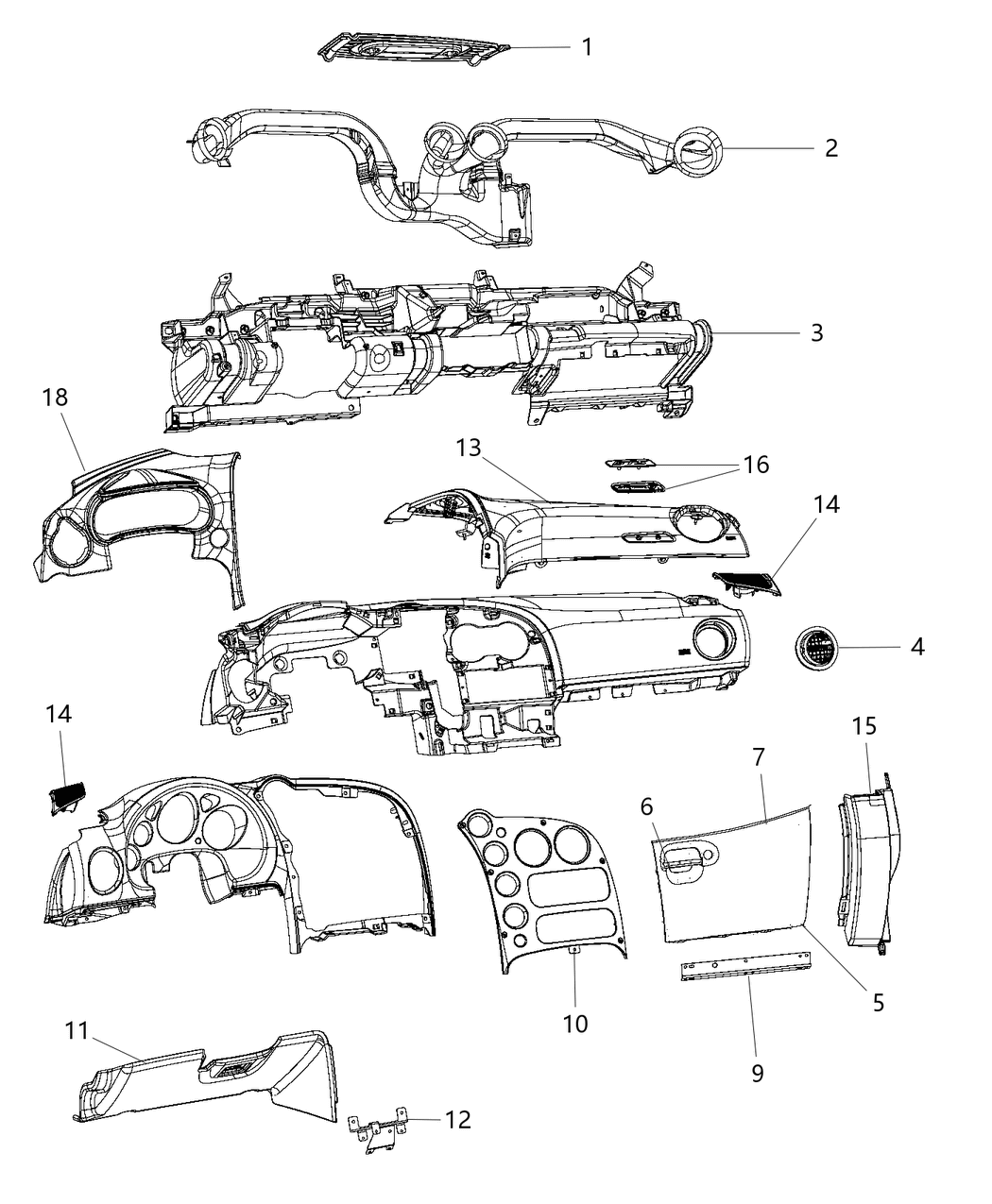 Mopar 5LZ04AAAAA Cover Steering Column Opening