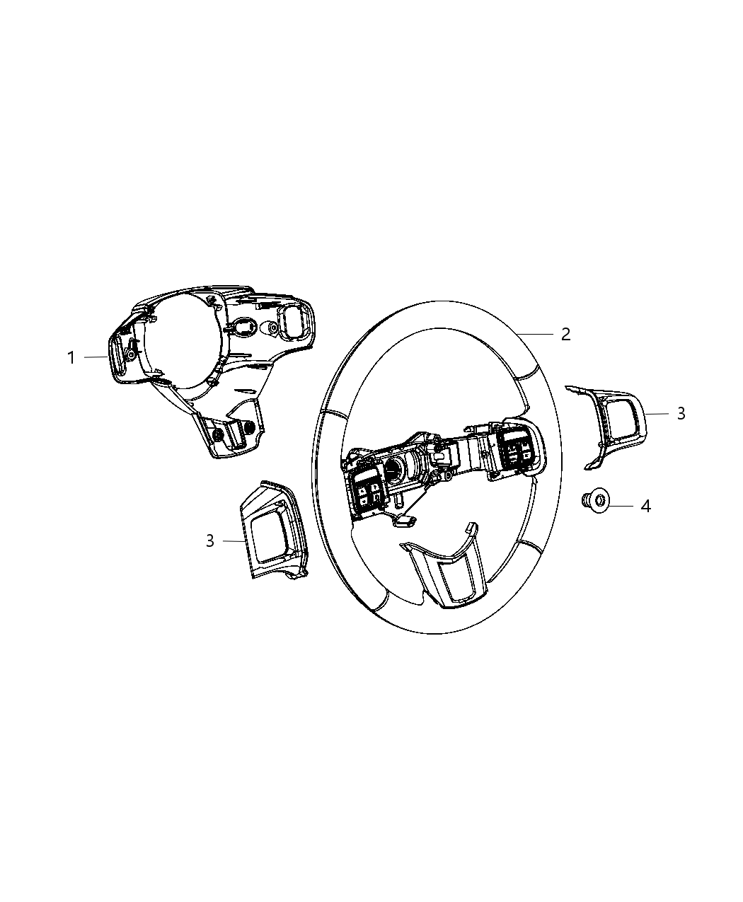 Mopar 5NA42HL9AA Cover Steering Wheel Back