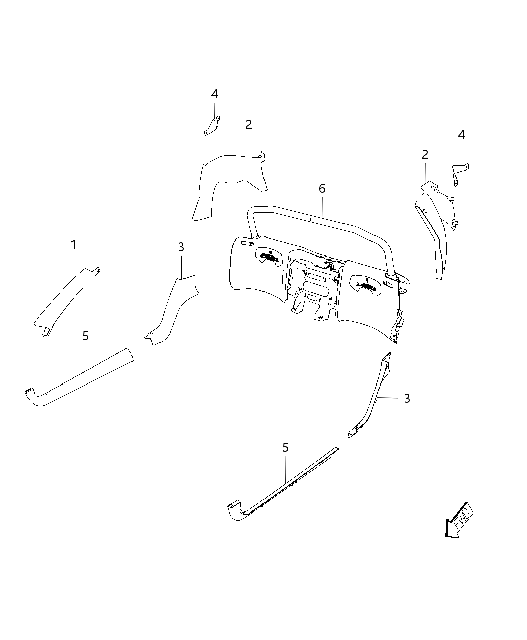 Mopar 1VT20DX9AA Molding A Pillar