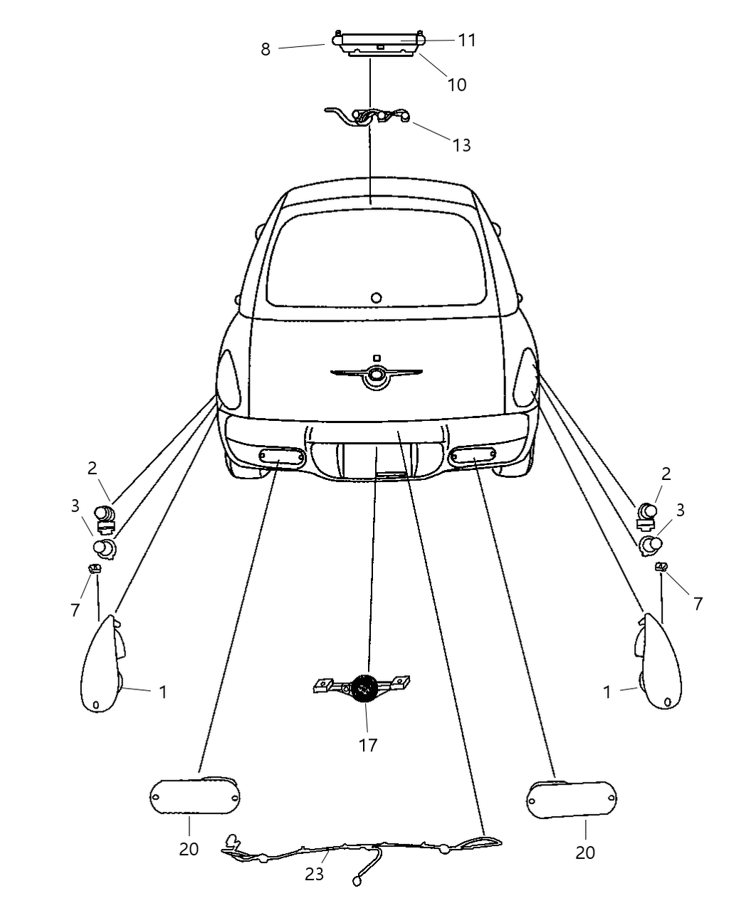 Mopar 5288758AD Lamp Fog, Rear