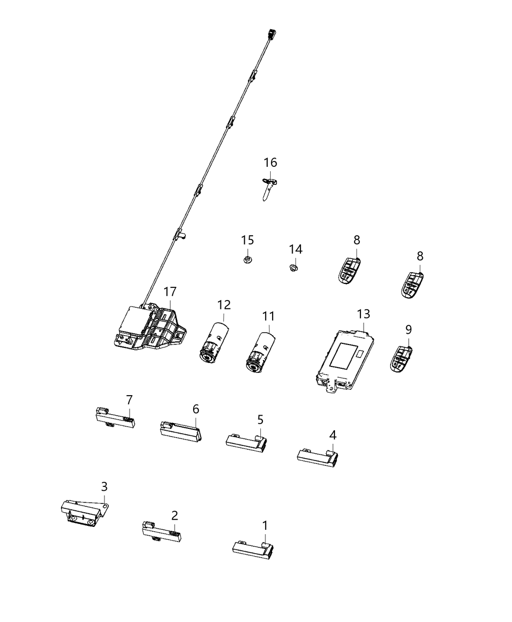 Mopar 68394203AA Transmitter, Red