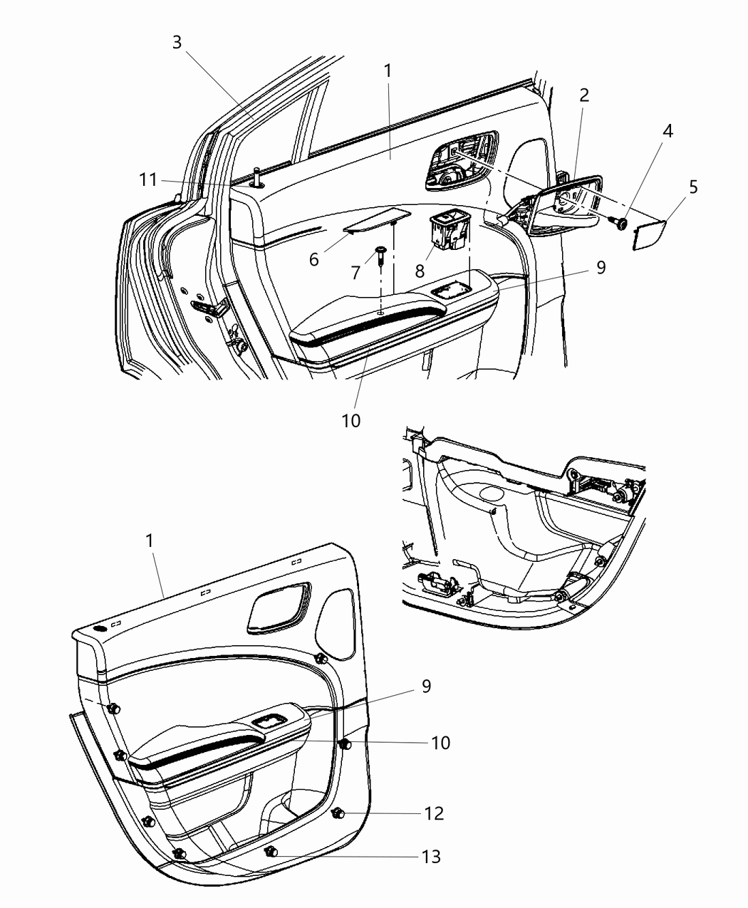 Mopar 1JR40DX9AI Panel Rear Door