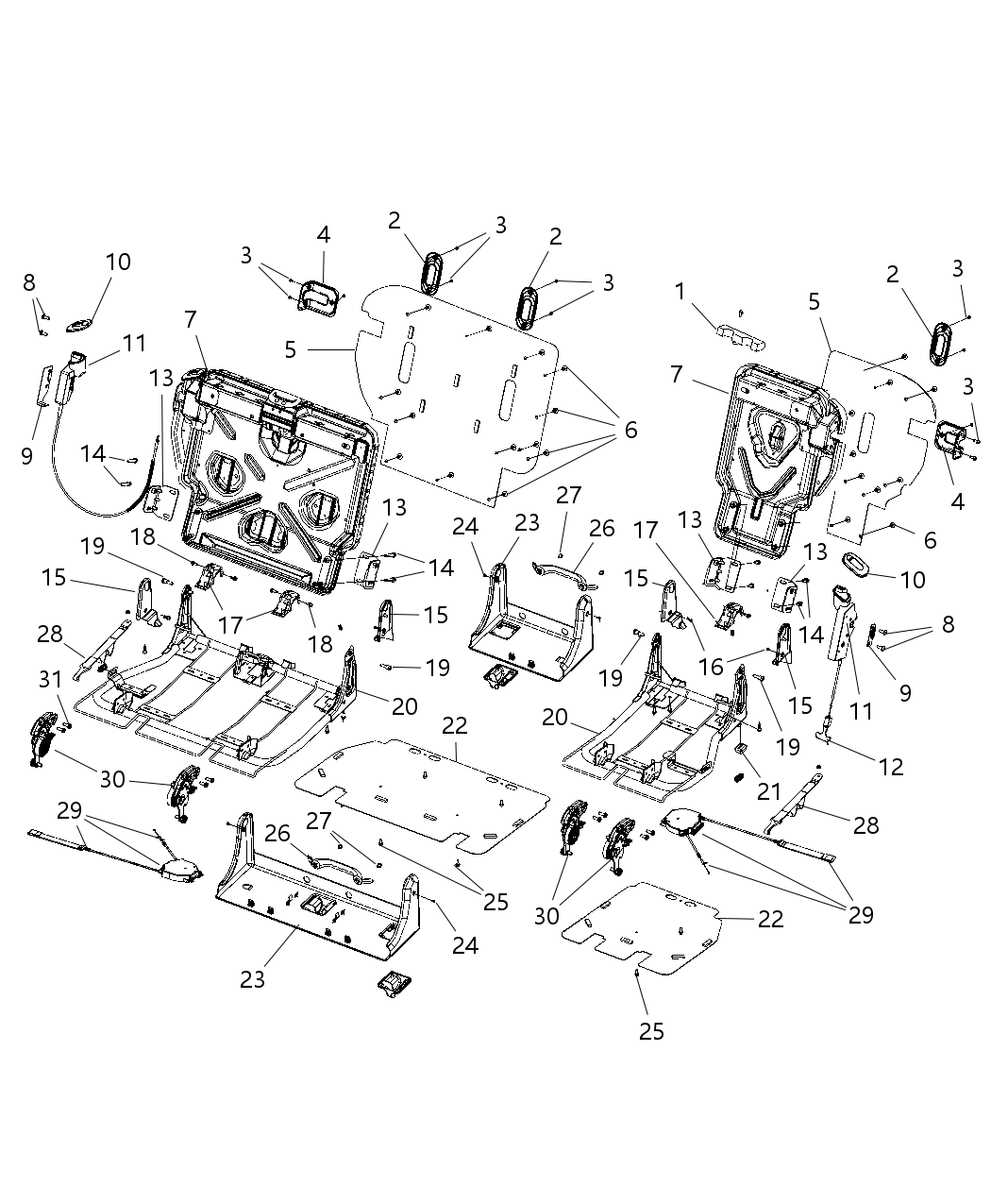 Mopar 5175936AA Bracket Rear Seat Pivot