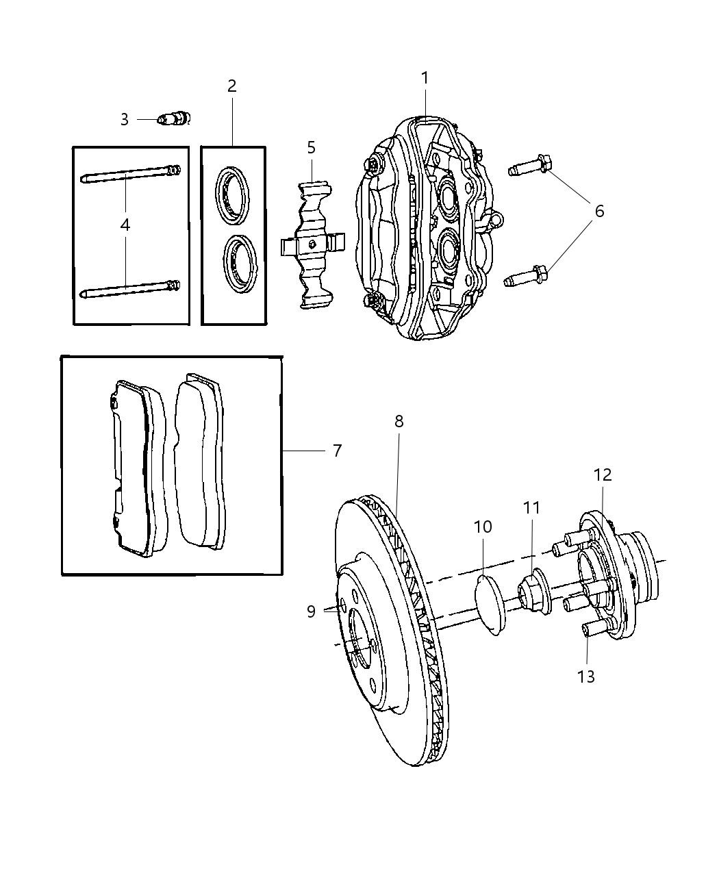 Mopar 5174318AB Boot Kit Disc Brake Contains 4 Boots For 1 Caliper