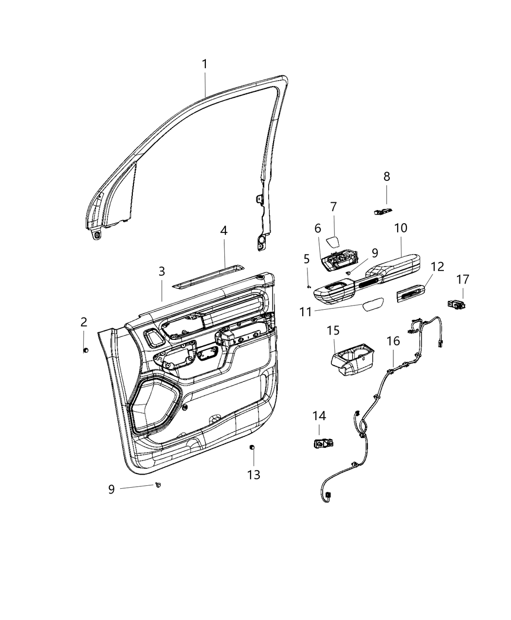 Mopar 6EE852X9AB Armrest Front Door Trim