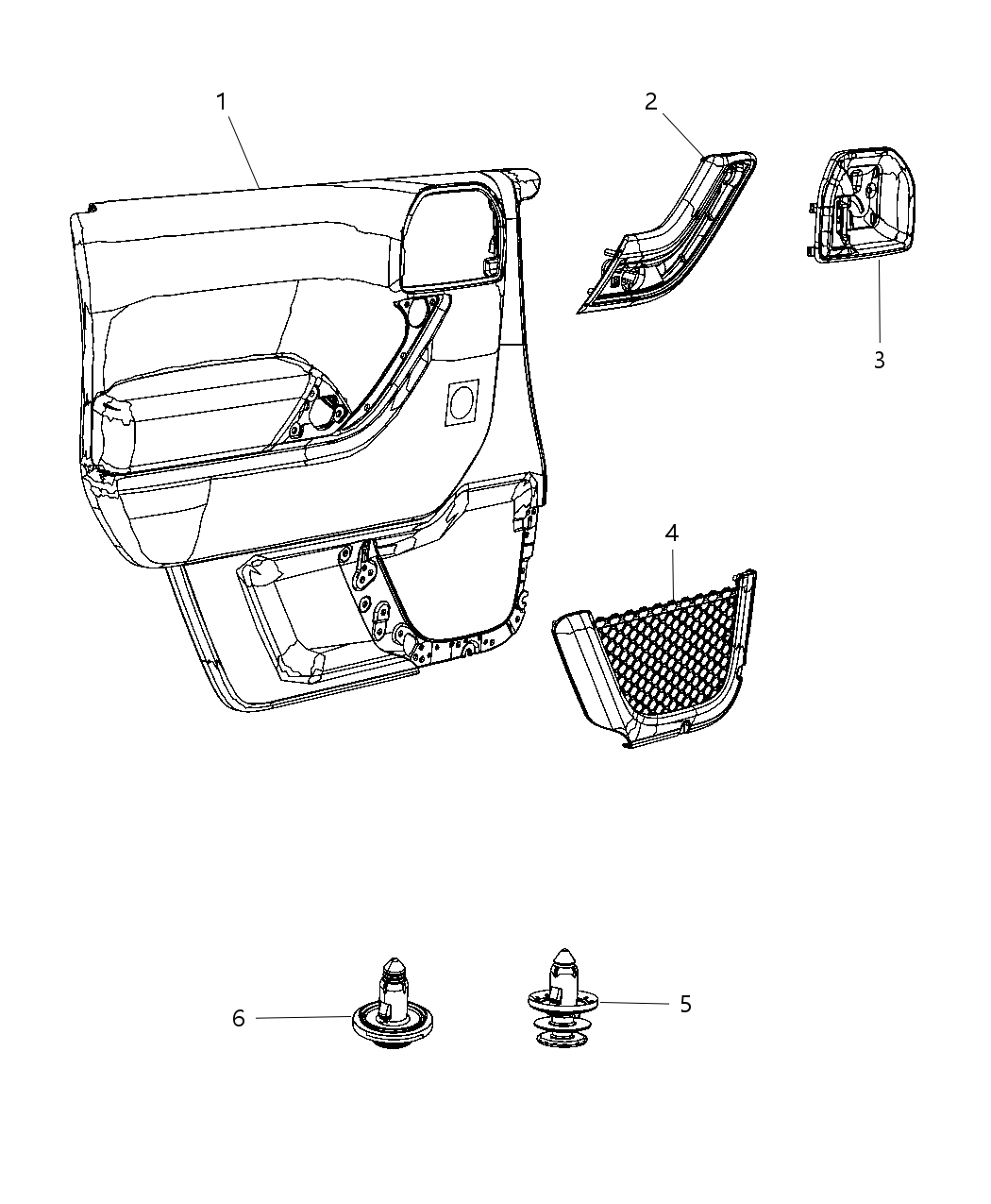 Mopar 5LE921X9AA Panel Front Door Trim