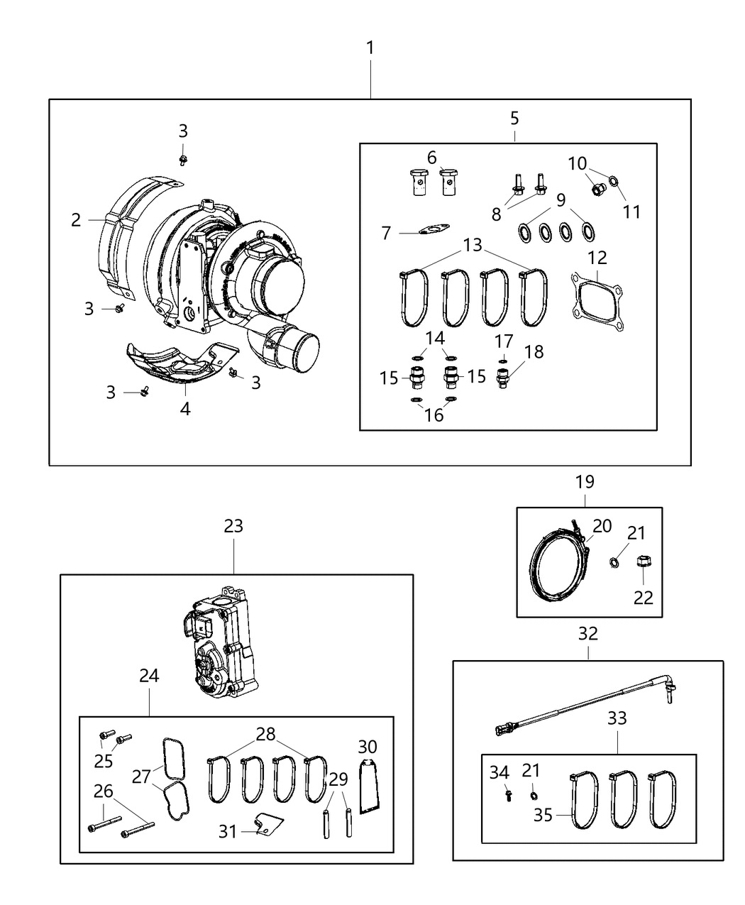 Mopar 68444774AA Mounting Kit Turbocharger Actuator Kit