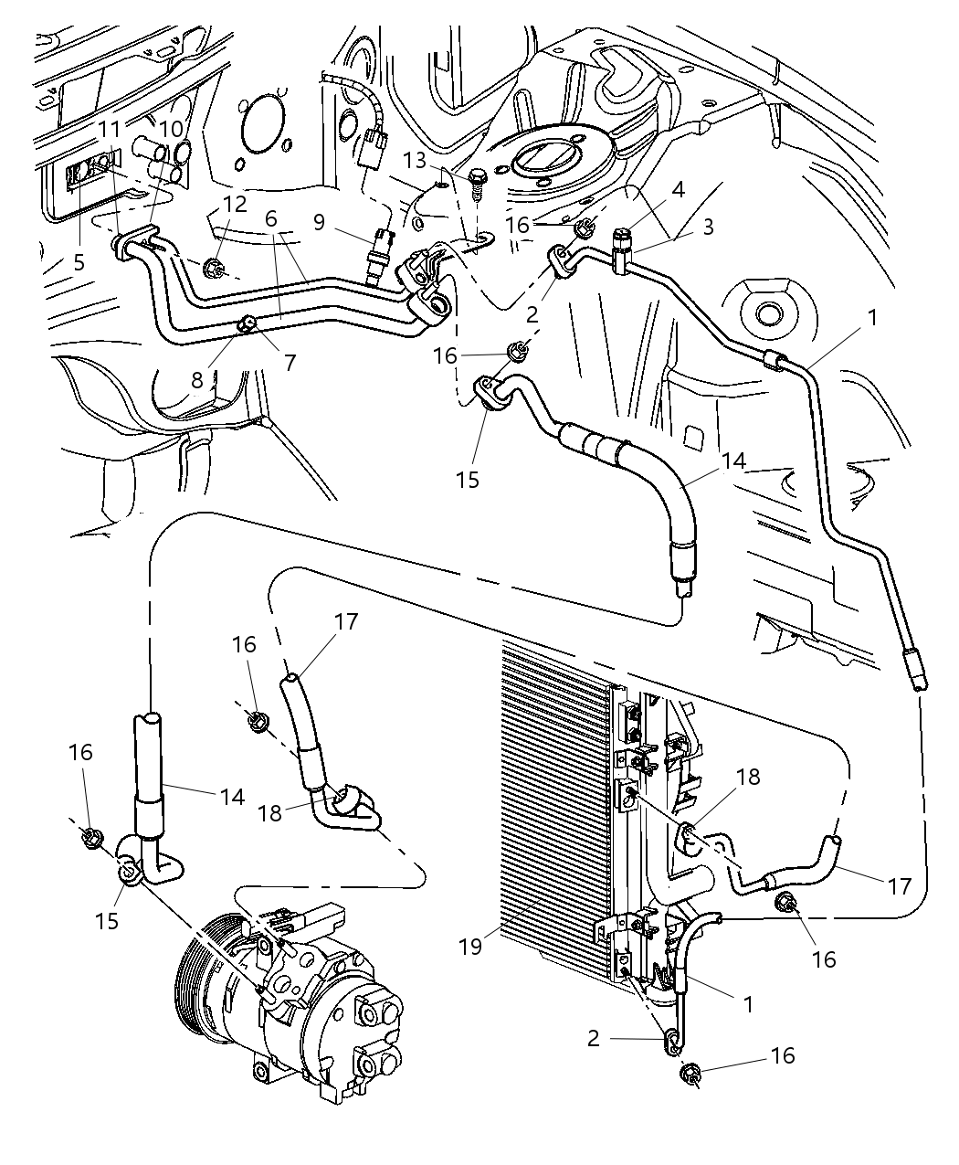 Mopar 4596485AE Line A/C Suction