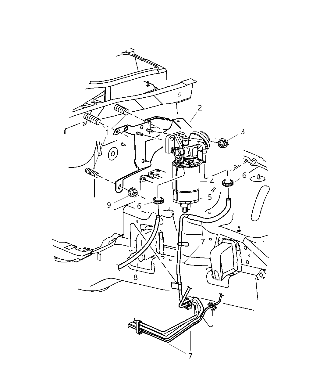 Mopar 52128947AB Bracket Fuel Filter
