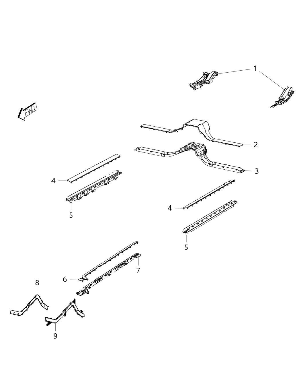 Mopar 68311011AA Trough Wheel House