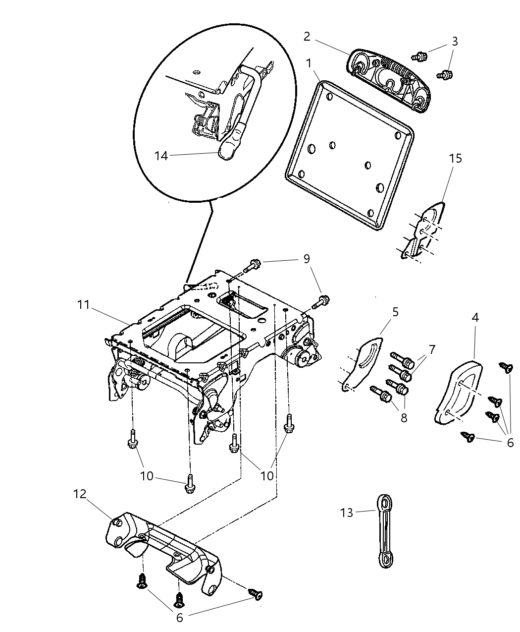 Mopar WD911D5AA Cover Rear Seat Bracket