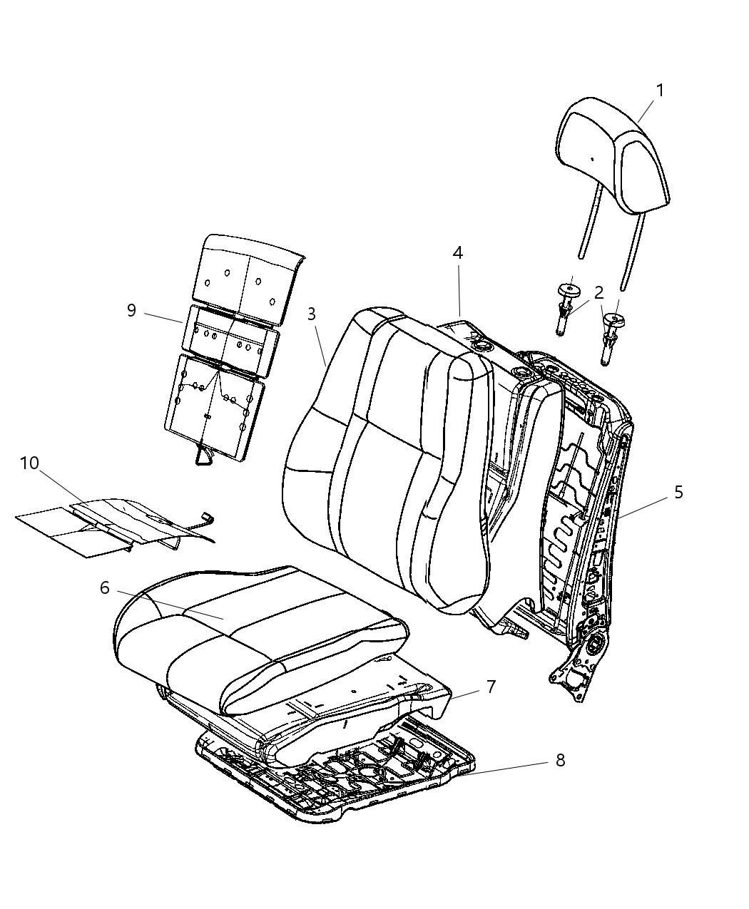 Mopar 5YW98DX9AA Cover Front Seat Back