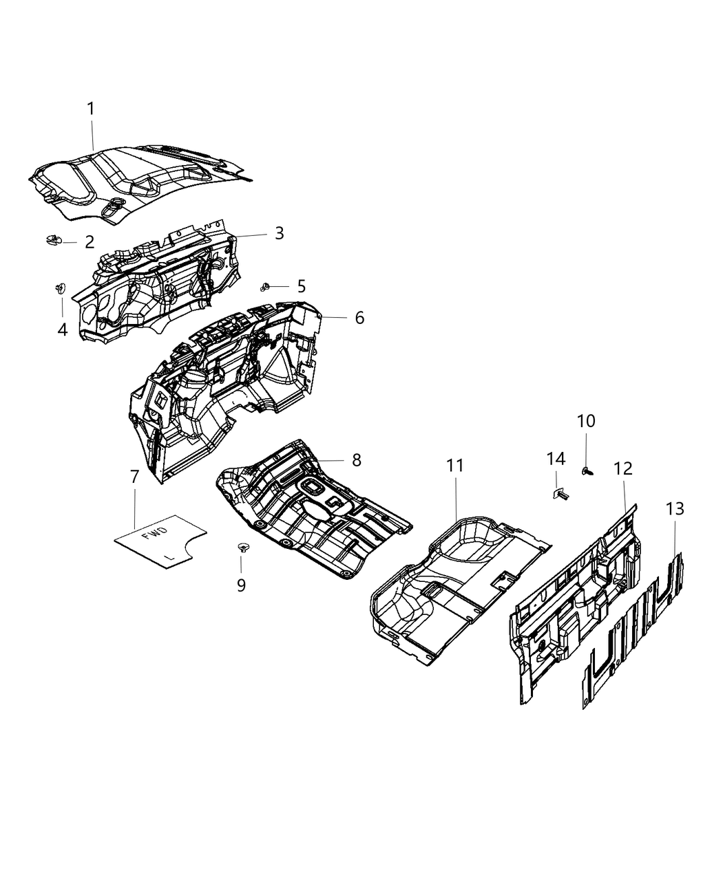 Mopar 68224391AA Silencer Floor Pan Front Corners Of Floor