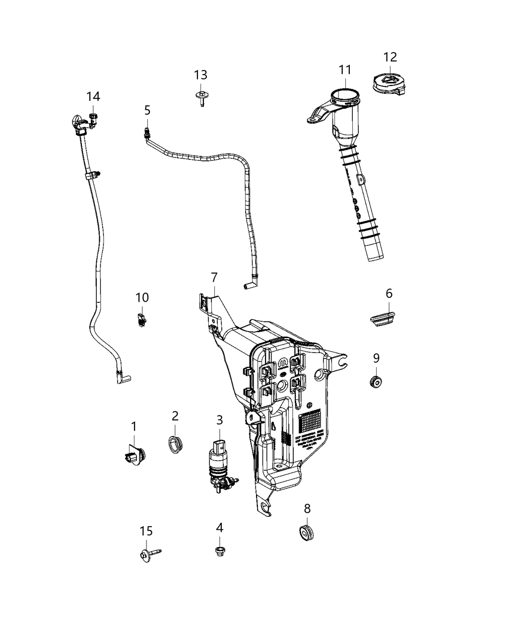 Mopar 68465695AA Reservoir Windshield Washer Bottle Only