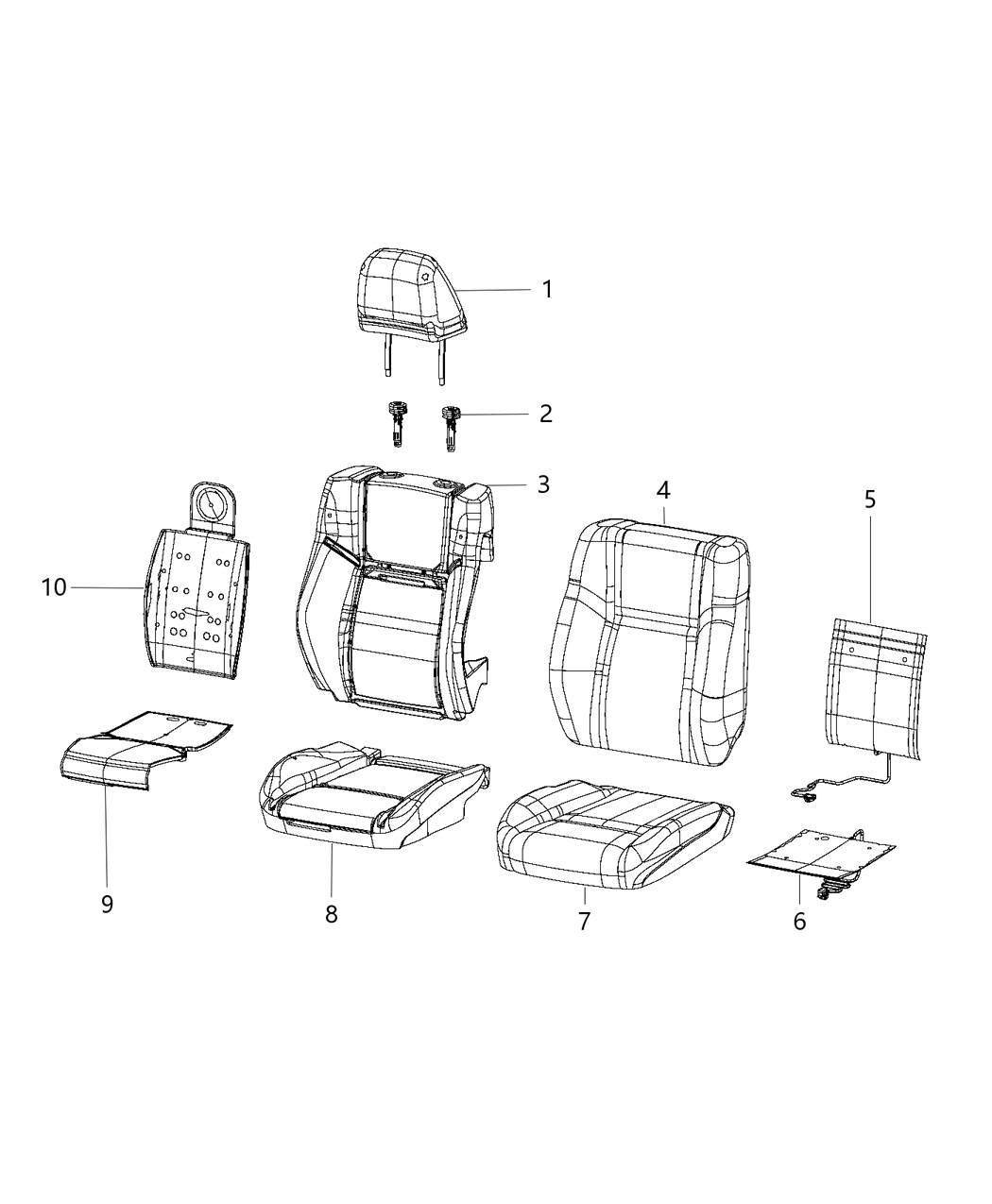 Mopar 1XA081X9AA Headrest Front
