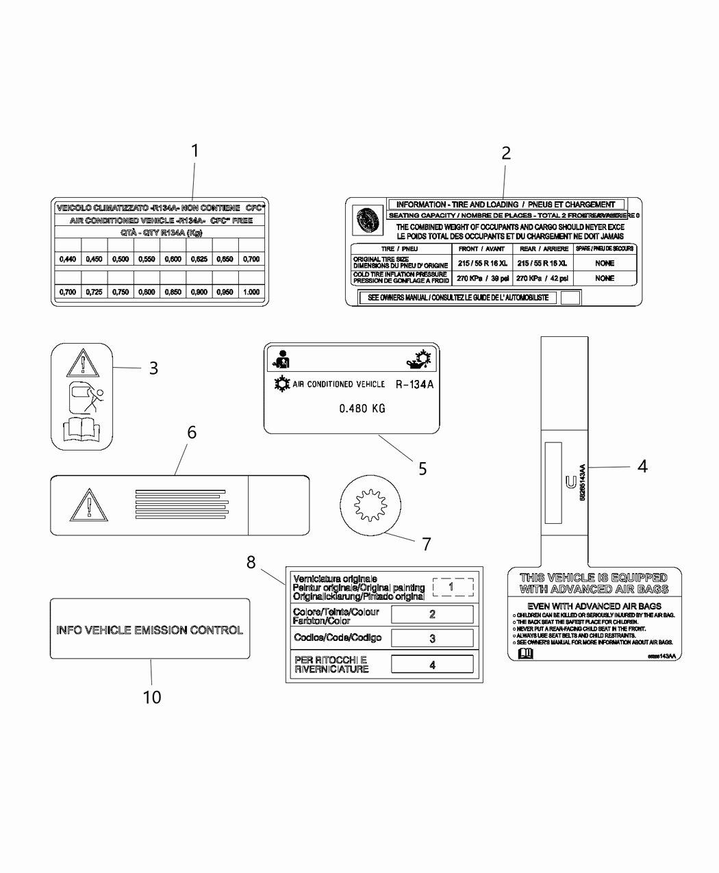 Mopar 68348172AA Label Veci Label