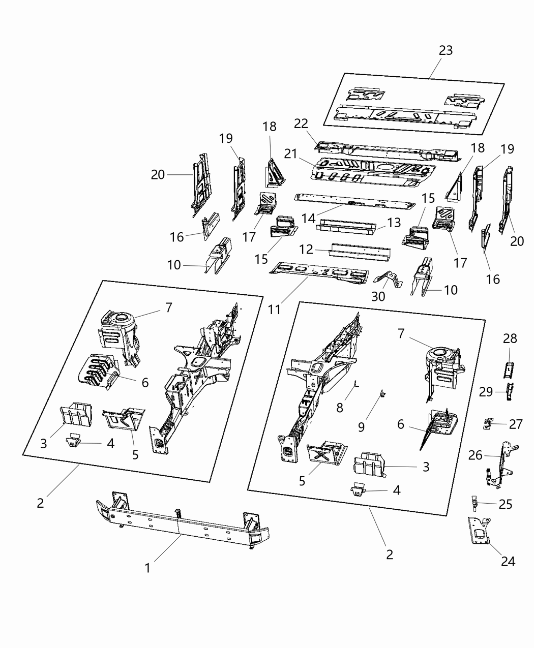 Mopar 4725953AG Rail Frame Front
