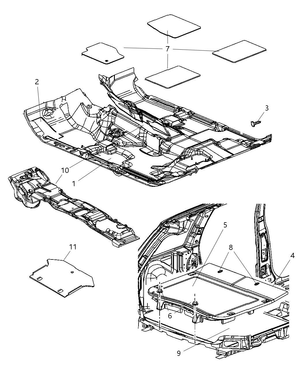 Mopar 68045564AA Bezel Load Floor Latch