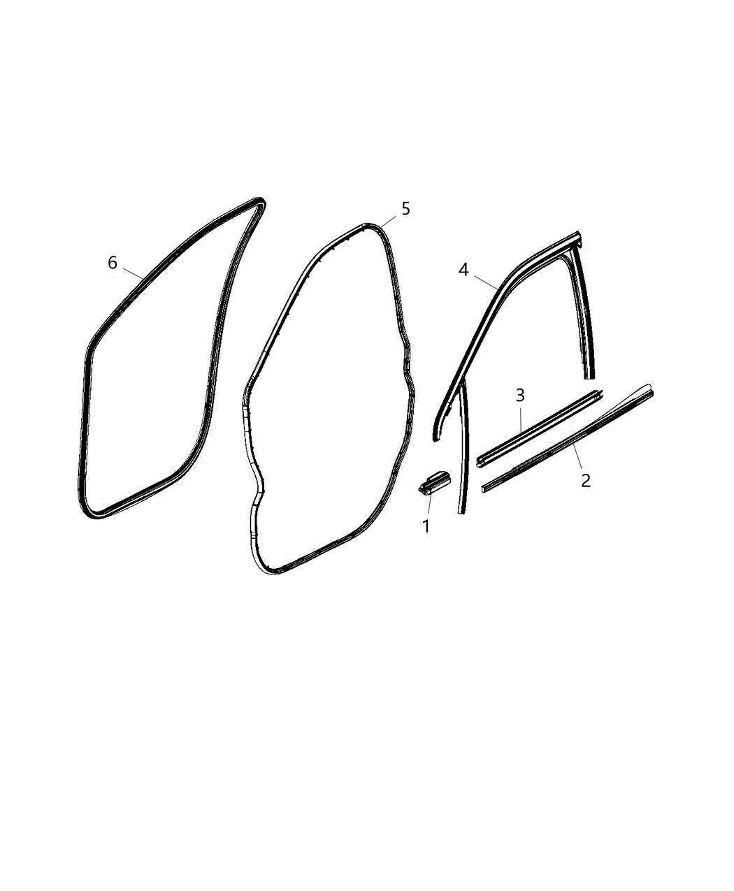 Mopar 68422224AA Weatherstrip Door Glass With Exterior Molding