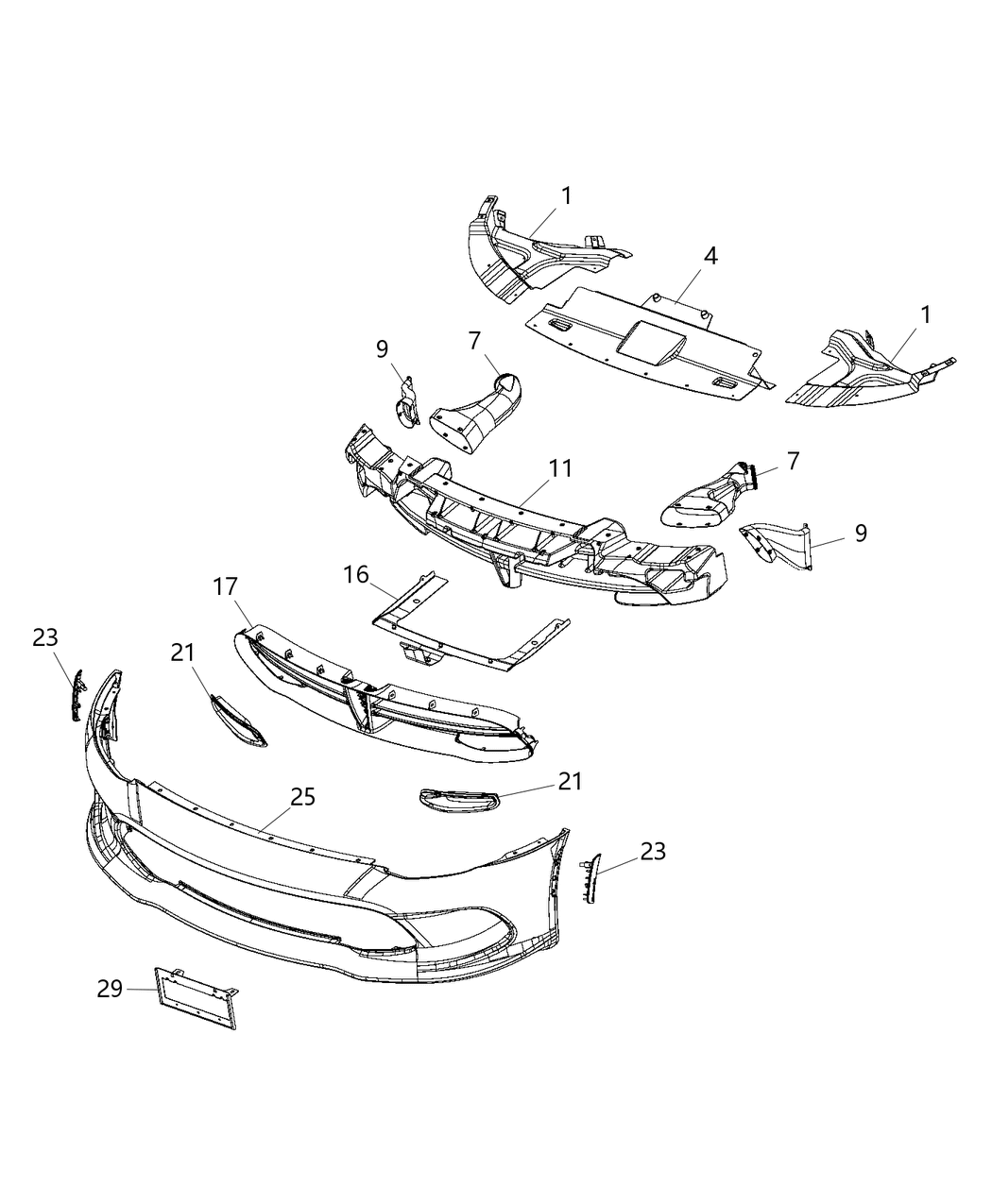 Mopar 68210708AA Panel Underbody Front Splitter