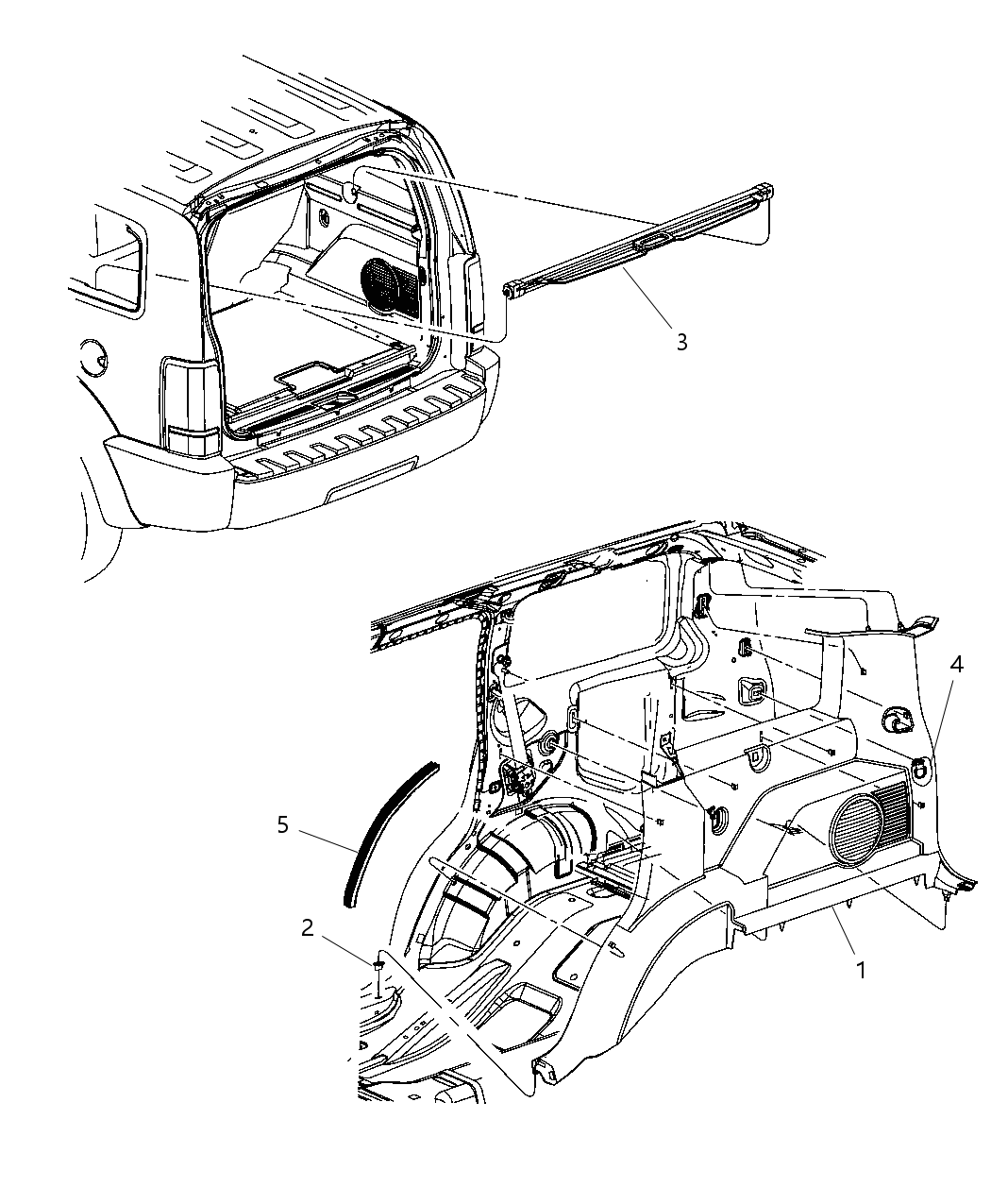 Mopar 5KH93ZJ8AE Panel Quarter Trim