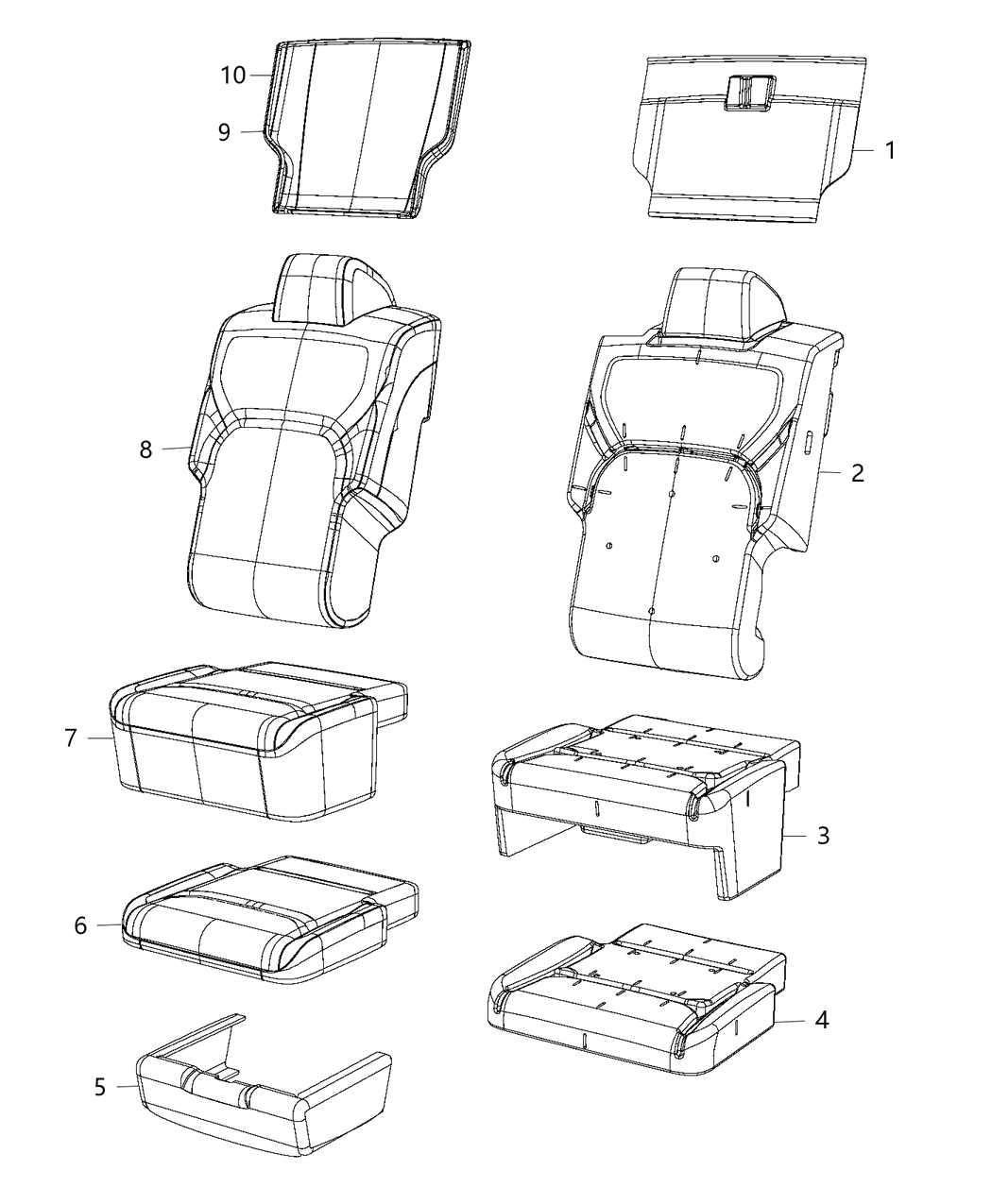 Mopar 6RP52TX7AC Lid Armrest Bin Material Cover