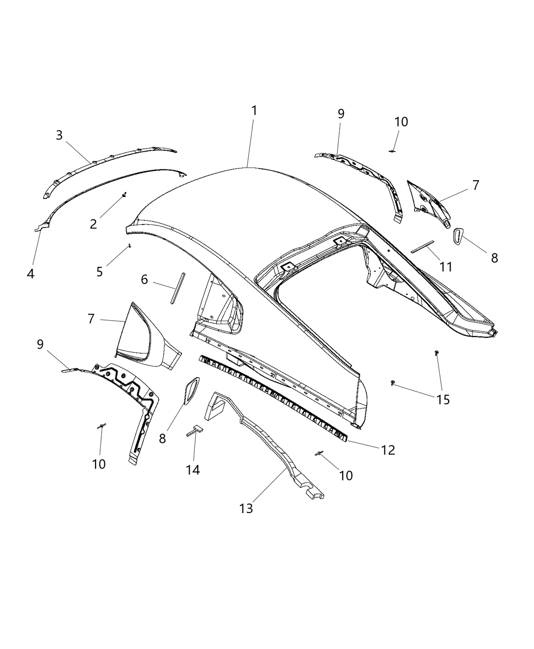 Mopar 68256852AC Panel Roof