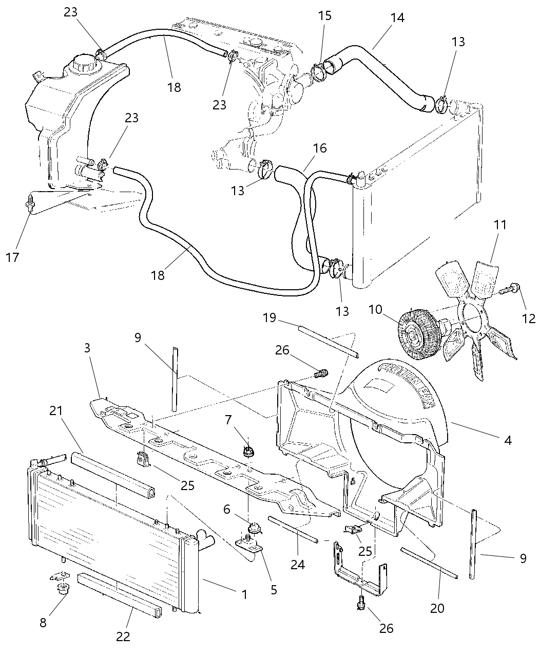 Mopar 52079626AC Fan Module Radiator Cooling